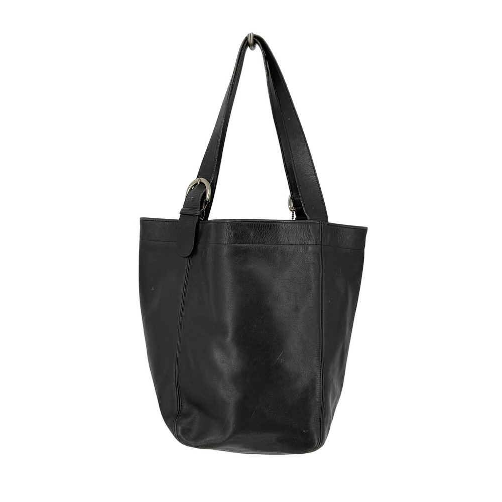 Vintage Coach 4082 Soho Duffle Black Leather USA Made 90s Y2K Tote Bag Purse